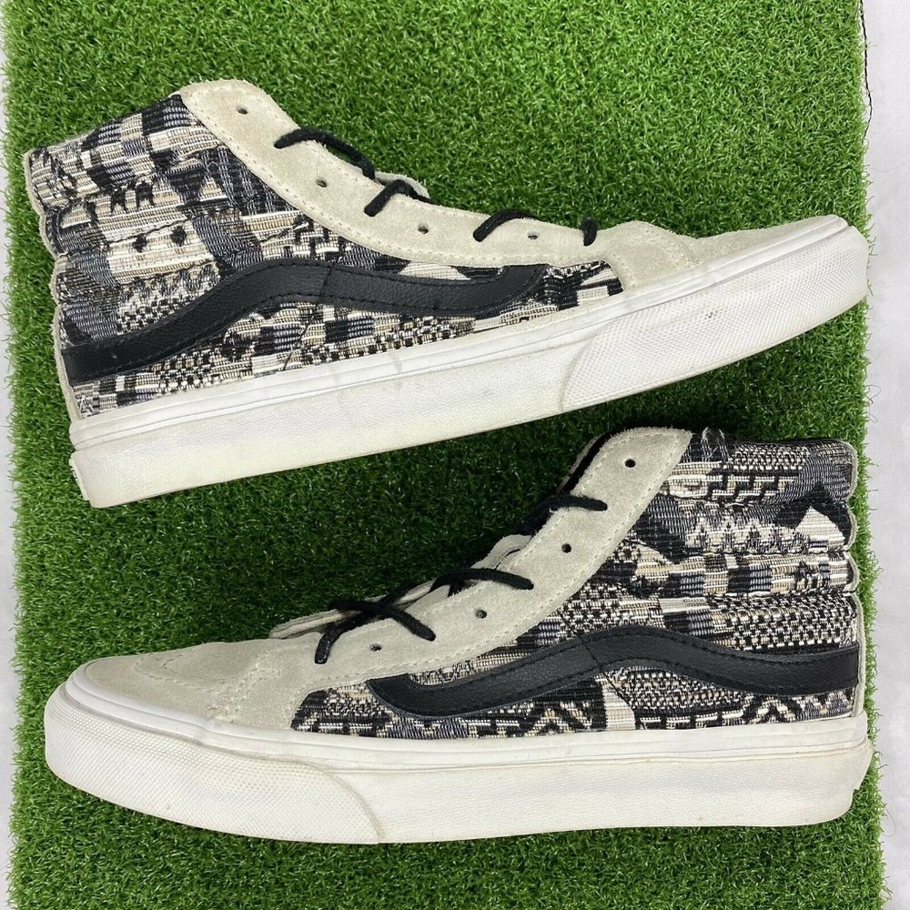 Vans Sk8 Hi Skate High White Black Knit